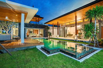Exterior view of a private pool at Botanica in Phuket Town