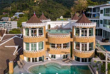 Top Exterior view with swimming pool at Exclusive Castle Villa near Patong Beach