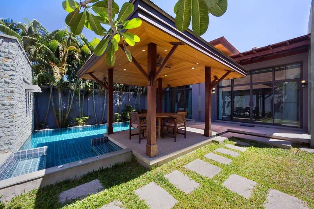 Private pool with dining at TropicLook villa in Nai Harn Beach