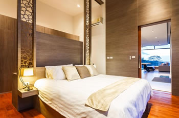 Spacious bedroom at Villa Paradesa in Kamala Beach
